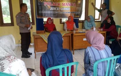 Jumat Curhat, Kapolsek Manna Jaring Aspirasi dan Masukan dari Warga Gindosuli 