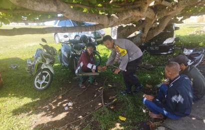 Bhabinkamtibmas Polsek Pino Raya Ajak Warga Untuk Jaga Keamanan Bersama Menjelang Pemilu Serentak 
