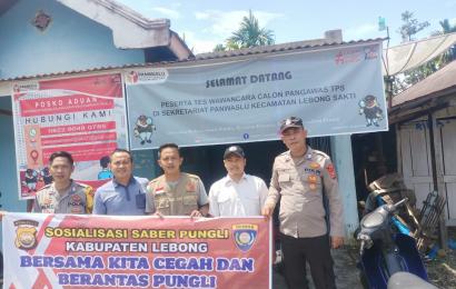 Cegah Pungli, Polsek Lebong Tengah Sosialisasi Saber Pungli di Kantor Bawaslu Lebong