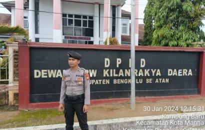 Patroli ke Kantor KPU, Bawaslu dan Gudang Logistik KPU Bengkulu Selatan, Sat Samapta Polres BS Berikan Rasa Aman