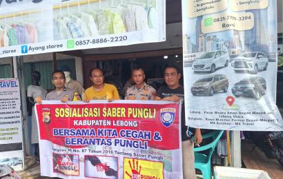 Cegah Pungli, Personel Polsek Lebong Utara Sosialisasi Saber Pungli di Kelurahan Pasar Muara Aman