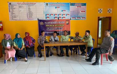 Terima Masukan Dari Warganya, Polsek Seginim Jumat Curhat dengan Masyarakat Desa Suka Bandung    