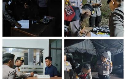 Sambangi Kantor KPU dan Bawaslu, Personel Sat Samapta Sampaikan Imbauan Kamtibmas Kepada Petugas Jaga 