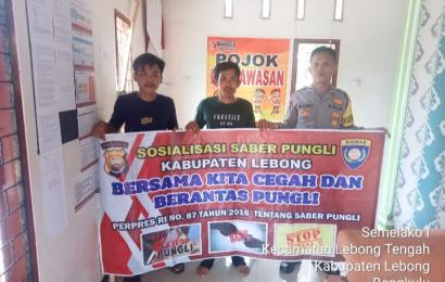 Cegah Pungli, Polsek Lebong Tengah Sosialisasi Saber Pungli di Desa Semelako I
