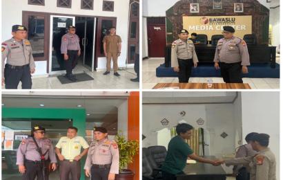 Personel Sat Samapta Patroli Sambang ke Bawaslu Kota, DPRD Kota dan Kantor BPD, Ciptakan Keamanan Kondusif