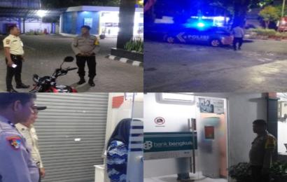Patroli Mobiling, Personel Polsek Teluk Segara Sambangi Objek Vital Perbankan