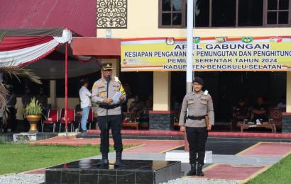 Amankan Pemilu, Kapolres BS Pimpin Gelar Apel Gabungan   Pengamanan TPS