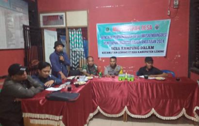 Bhabinkamtibmas Polsek Lebong Utara Hadiri Musrenbang di Desa Kampung Dalam