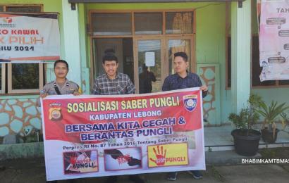 Polsek Lebong Utara Sosialisasi Saber Pungli di Kantor Bawaslu Lebong