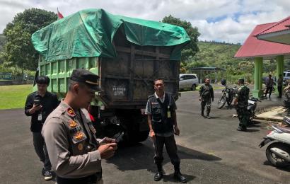 Polsek Rimbo Pengadang Kawal Pendistribusian Logistik Pemilu ke PPS