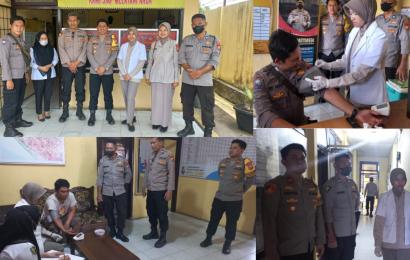 Tim Sidokkes Polresta Bengkulu Periksa  Kesehatan Personel dan Tahanan Polsek Ratu Agung 