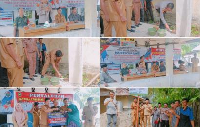 Kapolsek Kedurang dan Babinkamtibmasnya Monitoring Penyaluran BLT DD Tahap 1 dan 2  Desa Lubuk Ladung Ilir 