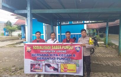 Personel Polsek Lebong Utara Sosialisasi Saber Pungli di  Dishub Lebong