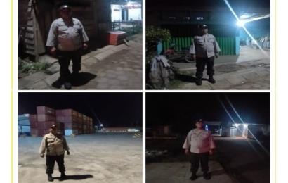 Patroli Dini Hari, Polsek KSKP Pulau Baai Sambangi Objek Vital dan Tempat Rawan Kamtibmas
