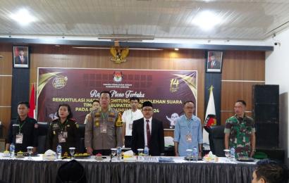 Kapolres Lebong Hadiri Rapat Pleno Terbuka Pemilu 2024 di KPU Lebong 