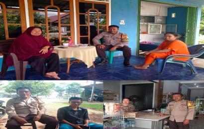 Sambangi Warga Kelurahan Pekan Sabtu, Bhabinkamtibmas Sampaikan Imbauan Kamtibmas  