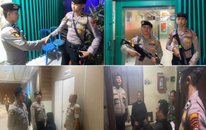 Sambangi Security Bank Bengkulu dan Pos Security Hotel Horizon, Sat Samapta Polresta Bengkulu Sampaikan Imbauan Kamtibmas 