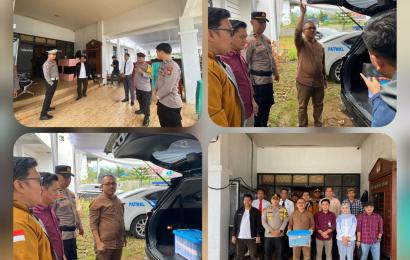 Polres Lebong Kawal Pergeseran Formulir D Hasil Pleno Tingkat Kabupaten ke KPU Provinsi Bengkulu