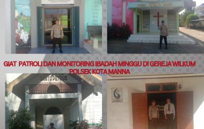 Polsek Kota Manna Berikan Rasa Aman dan Nyaman Umat Kristiani Dalam Melaksanakan Ibadah Minggu 
