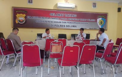 Itwasda Polda Bengkulu Gelar Audit Kinerja di Polres Seluma 