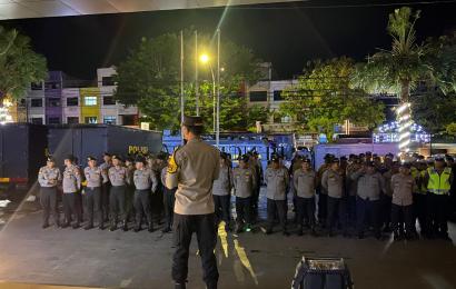 Pengamanan Pleno Tingkat Provinsi Hari Pertama Selesai, Satgas Gabungan OMB Nala Gelar Apel Konsilidasiv