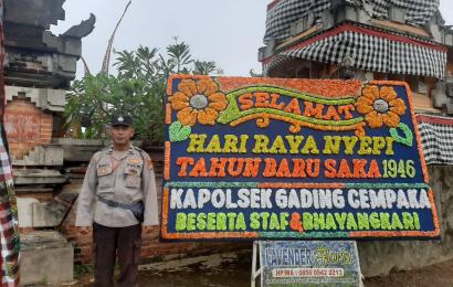 Personel Polsek Gading Cempaka Lakasankan Pengamanan Perayaan Hari Nyepi Tahun Baru Saka 1646 H