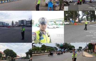 Patroli Pagi, Polantas Polresta Bengkulu Gelar Pengaturan Lalin