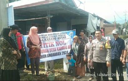 Bhabinkamtibmas Polsek Lebong Tengah Monitoring Titik Nol Pembangunan di Desa Karang Anyar