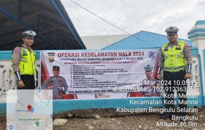 Pasang Spanduk Ops Keselamatan Nala I 2024, Polres BS Edukasi Keselamatan Berlalu Lintas