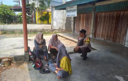 Bhabinkamtibmas Polsek Kota Manna Sampaikan Imbauan Kepada Warga di Kelurahan Tanjung Mulia 