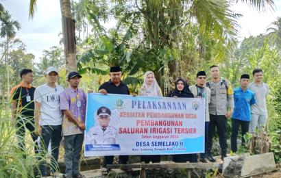 Bhabinkamtibmas Polsek Lebong Tengah Monitoring Pelaksanaan Titik Nol Pembangunan di Desa Semelako II