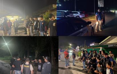 Patroli KRYD Polsek Ratu Agung Bubarkan Pemuda yang Nongkrong di Jalan Batang Hari Nusa Indah 