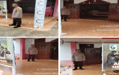 Berikan Pengamanan, Personel Polsek Muara Bangkahulu Patroli di Gereja Pante Kosta 