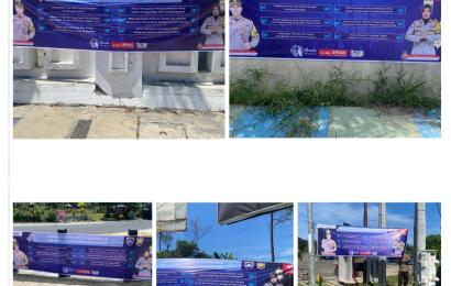 Sat Binmas Polresta Bengkulu Pasang Spanduk Imbauan di Wilkum 