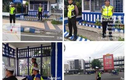 Patroli Cegah Aksi 3C, Sat Lantas Polresta Bengkulu Isi Pos Lantas Simpang Skip 