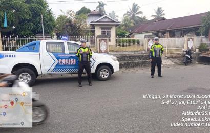 Antisipasi Macet dan Laka, Sat Lantas Polres BS Pengaturan Lalu Lintas Saat Sore Pada Bulan Ramahdan   