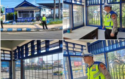 Cegah Kejahatan 3C, Sat Lantas Pantau Arus Lalin di Simpang Pos Lantas Skip 