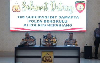 Polres Kepahiang Menerima Kunjungan Tim Supervisi Dari Ditsamapta Polda Bengkulu
