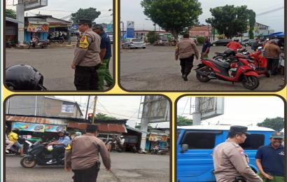 Polsek Teluk Segara Pengamanan di Pasar Ramadhan Kampung Bali 