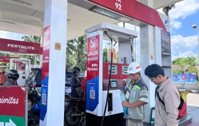 Jelang Idulfitri, Personel Sat Intelkam Polres Lebong Kembali Cek SPBU