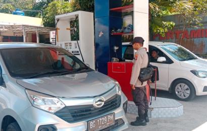 Jelang Idulfitri, Personel Sat Intelkam Polres Rejang Lebong Kembali Cek SPBU