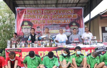 Selama Gelaran Ops Pekat Polda Bengkulu Sita Ribuan Barang Bukti
