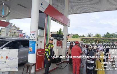 Sat Lantas Polres BS Turlalin dan Pantau Distribusi BBM di SPBU, Cegah Penyalahgunaan BBM 