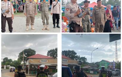 Personel Pos Pengamanan Pantai Zakat Melaksanakan Gatur Lalin, Imbauan dan Patroli di Bibir Pantai Zakat