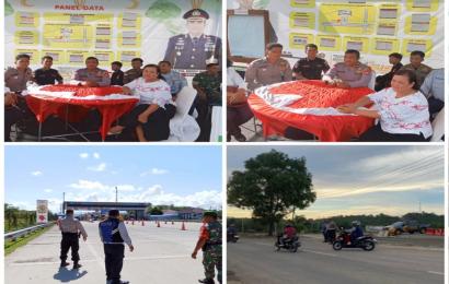 Berikana Pelayanan, Personel Polresta Bengkulu Patroli di Posyan Pintu Tol Bengkulu-Taba Penanjung
