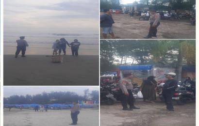 Pasca Ketupat Nala 2024, Polsek Ratu Samban Patroli KRYD di Wisata Pantai Panjang 