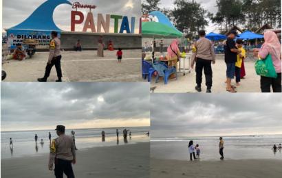 Cegah Aksi Kejahatan, Polsek Ratu Samban Patroli KRYD di Wisata Pantai Panjang 