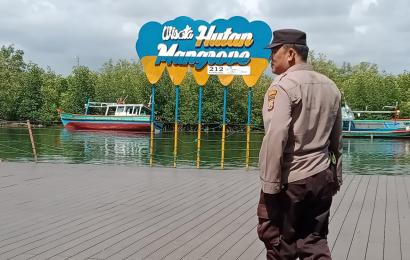 Pasca Libur Lebaran, Personel Polsek KSKP Pulau Baai Patroli KRYD di Objek Wisata 