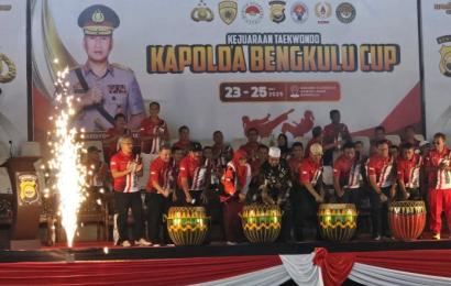 Kejuaraan Taekwondo Kejuaraan Taekwondo Kapolda Bengkulu Cup 2025 Resmi Dibuka. (Inspirasinews.co.id)