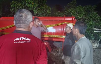 Mobil Damkar yang hilang ditemukan di Kabupaten Musi Rawas Utara, Provinsi Sumatera Selatan, Selasa (10/6/2025).